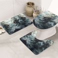 Bathroom Rugs Set 3 Piece Cloud White Dragon, Bath Mats, Toilet Lid
