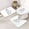Bathroom Rugs Set 3 Piece Cute Ghost Simple Drawing, Bath Mats