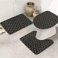 Bathroom Rugs Set 3 Piece Gold dark blue snowflake print, Bath Mats