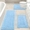 thumbnail image 1 of Bathroom Rugs Set 3, Yamaziot Bath Mats, Non Slip Washable Soft Absorbent Shower Blue Runner for Tub Floor with Toilet Mat, 1 of 9
