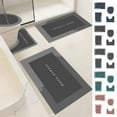 thumbnail image 1 of Bathroom Rugs Set 4 Piece Polyester Non Slip Absorbent Mats, Gray Blue Green Pink Washable Soft for Easy Cleaning, Complete Toilet Lid Cover and Floor Mat for Home Hotel Dorm Shower Room, 1 of 8