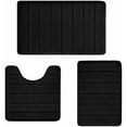 thumbnail image 1 of Bathroom Rugs Set Memory Foam Bath Rugs Non-Slip Bath Mat Set 3 Piece,Washable Bathroom Mats,Absorbent Shaggy Rugs Super Soft U-Shaped Toilet Rug,Bahroom Carpets for Bathroom,Tub,Shower（Black）, 1 of 8