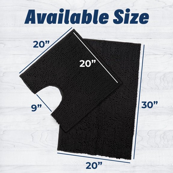 Bathroom Rugs Set – Quick Dry Microfiber Mats, Thick Soft Absorbent Bath Mats with U-Shaped Toilet Mat