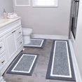 thumbnail image 1 of Bathroom Rugs Set with U-Shaped Mat, Non Slip, Quick Drying, Ultra Soft and Water Absorbent Bath Rug Mat Carpet Machine Washable 18"x26",18"x48",U Shape 20"x24" Dark Gray, 1 of 9