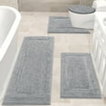 thumbnail image 1 of Bathroom Rugs Set 4, Yamaziot Non Slip Bath Runners, Absorbent Soft Shaggy Plush Microfiber Shower Rug with Toilet Floor Mat, Solid Gray, 1 of 7
