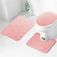 thumbnail image 1 of Bathroom Rugs Set of 3 Non-Slip Water Absorbent Bathroom Mat Machine Washable Dry Quickly Floor Mat Toilet Room Living Room Bedroom Kitchen Door Mat, 1 of 6
