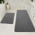 thumbnail image 1 of Bathroom Rugs Sets 2 Piece, 20 x 32 Plus 24 x 60 Inches Thick Non Slip Bath Rug Set, Absorbent Soft Chenille Bath Rug, Machine Washable Quick Dry Bath Mat for Bathroom Floor, Grey, 1 of 7
