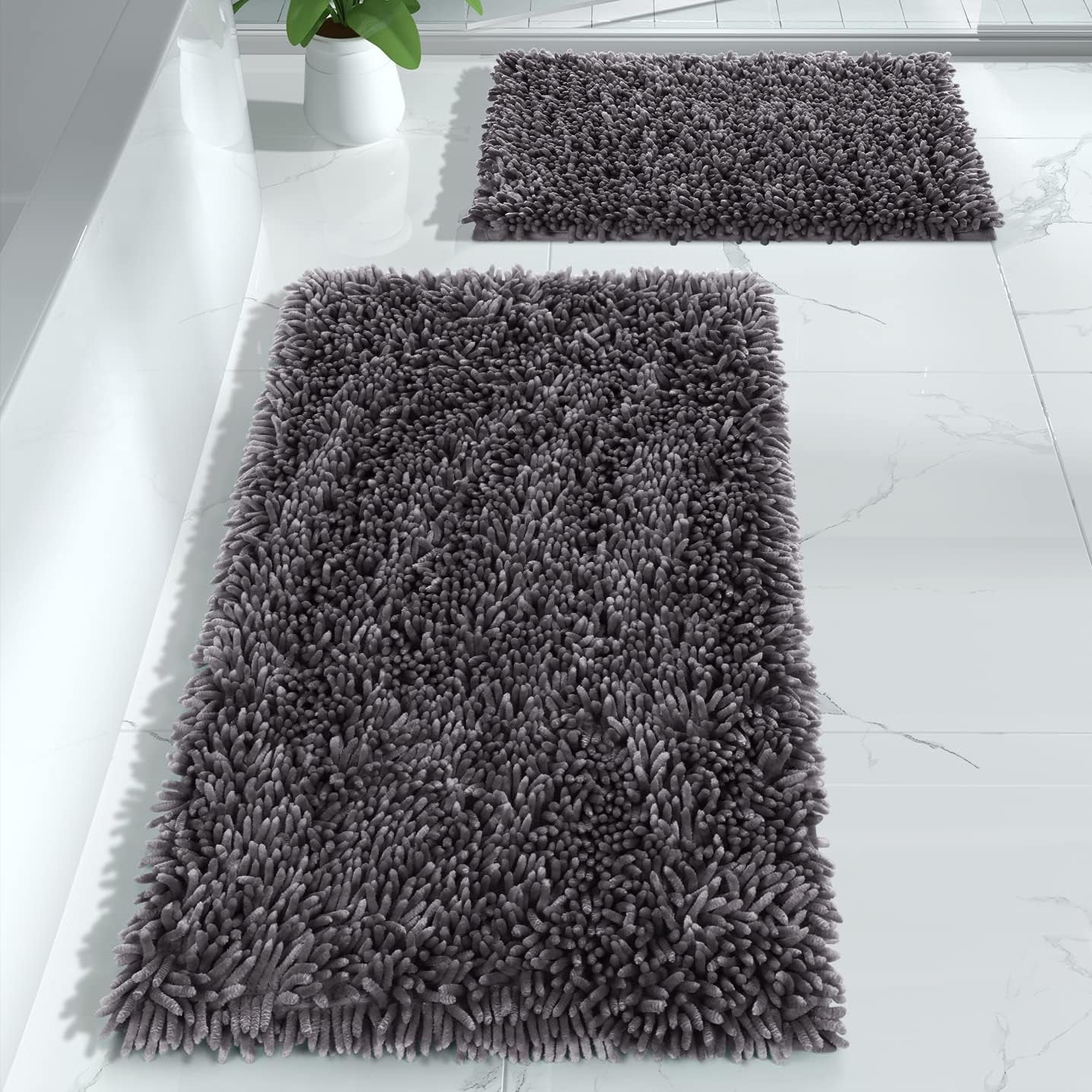Bathroom Rugs Sets 2 Piece, Luxury Shaggy Extra Thick Bathroom Rugs