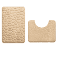 thumbnail image 1 of Bathroom Rugs Sets 2 Piece , Minimalist, Non Slip Washable Bath Mat and U-Shaped Toilet Rug (Beigh), 1 of 7