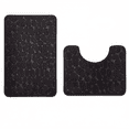 thumbnail image 1 of Bathroom Rugs Sets 2 Piece , Minimalist, Non Slip Washable Bath Mat and U-Shaped Toilet Rug (Black), 1 of 7