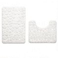 thumbnail image 1 of Bathroom Rugs Sets 2 Piece , Minimalist, Non Slip Washable Bath Mat and U-Shaped Toilet Rug (White), 1 of 7