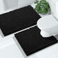 Bathroom Rugs Sets 2 Piece, Soft Chenille Toilet Rug UShaped Contour