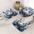thumbnail image 1 of Bathroom Rugs Sets 3 Piece - 3D White and Blue Tiger Absorbent Non Slip Bath Mats, U-Shape Toilet Lid Cover, Contour Mat, Soft Washable Shower Mats Bath Rug Mat for Bathroom Tub Toilet, 1 of 7