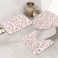 Bathroom Rugs Sets 3 Piece, Abstract Cute Pig Pink Soft Bath Mats for