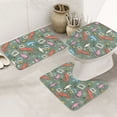 Bathroom Rugs Sets 3 Piece Abstract Geometric Colorful Cat Non Slip