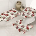 thumbnail image 1 of Bathroom Rugs Sets 3 Piece - Beautiful Red Rose Flowers Absorbent Non Slip Bath Mats, U-Shape Toilet Lid Cover, Contour Mat, Soft Washable Shower Mats Bath Rug Mat for Bathroom Tub Toilet, 1 of 7