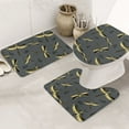 thumbnail image 1 of Bathroom Rugs Sets 3 Piece - Black Golden Dragonfly Absorbent Non Slip Bath Mats, U-Shape Toilet Lid Cover, Contour Mat, Soft Washable Shower Mats Bath Rug Mat for Bathroom Tub Toilet, 1 of 7