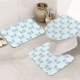 thumbnail image 1 of Bathroom Rugs Sets 3 Piece - Blue butterfly checkered Absorbent Non Slip Bath Mats, U-Shape Toilet Lid Cover, Contour Mat, Soft Washable Shower Mats Bath Rug Mat for Bathroom Tub Toilet, 1 of 7