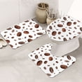 thumbnail image 1 of Bathroom Rugs Sets 3 Piece - Brown Coffee Bean Print White Absorbent Non Slip Bath Mats, U-Shape Toilet Lid Cover, Contour Mat, Soft Washable Shower Mats Bath Rug Mat for Bathroom Tub Toilet, 1 of 7