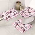 Bathroom Rugs Sets 3 Piece Butterfly Tower pink Absorbent Bathroom