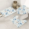 Bathroom Rugs Sets 3 Piece, Butterfly print Bathroom Rug Set Cute