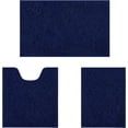 thumbnail image 1 of Bathroom Rugs Sets 3 Piece Chenille Bath Rug Non-Slip Bath Mats with Soft Plush PVC Backing Water Absorbent Carpet 1'' Quick Dry Microfiber Toilet Mat, Navy Blue, 1 of 7