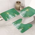 thumbnail image 1 of Bathroom Rugs Sets 3 Piece - Christmas Green Absorbent Non Slip Bath Mats, U-Shape Toilet Lid Cover, Contour Mat, Soft Washable Shower Mats Bath Rug Mat for Bathroom Tub Toilet, 1 of 7