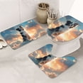 thumbnail image 1 of Bathroom Rugs Sets 3 Piece - Cloud Border Collie Absorbent Non Slip Bath Mats, U-Shape Toilet Lid Cover, Contour Mat, Soft Washable Shower Mats Bath Rug Mat for Bathroom Tub Toilet, 1 of 7