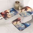 thumbnail image 1 of Bathroom Rugs Sets 3 Piece - Cloud Red and Blue Dragon Absorbent Non Slip Bath Mats, U-Shape Toilet Lid Cover, Contour Mat, Soft Washable Shower Mats Bath Rug Mat for Bathroom Tub Toilet, 1 of 7