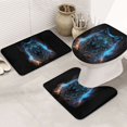 thumbnail image 1 of Bathroom Rugs Sets 3 Piece - Cool Blue Light Wolf Absorbent Non Slip Bath Mats, U-Shape Toilet Lid Cover, Contour Mat, Soft Washable Shower Mats Bath Rug Mat for Bathroom Tub Toilet, 1 of 7