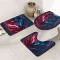 thumbnail image 1 of Bathroom Rugs Sets 3 Piece - Cool Wolf Head Absorbent Non Slip Bath Mats, U-Shape Toilet Lid Cover, Contour Mat, Soft Washable Shower Mats Bath Rug Mat for Bathroom Tub Toilet, 1 of 7