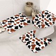 Bathroom Rugs Sets 3 Piece, Cowboy black brown cow print Bathroom Rug