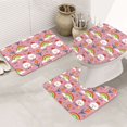 Bathroom Rugs Sets 3 Piece Cute Chicken Rainbow Flower Love Absorbent