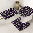Bathroom Rugs Sets 3 Piece Cute Lizard Gecko Floral Pink Absorbent