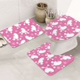 Bathroom Rugs Sets 3 Piece Cute Poodle Dog Pink Non Slip Washable
