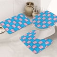 thumbnail image 1 of Bathroom Rugs Sets 3 Piece - Cute cartoon Axolotl bubbles blue Absorbent Non Slip Bath Mats, U-Shape Toilet Lid Cover, Contour Mat, Soft Washable Shower Mats Bath Rug Mat for Bathroom Tub Toilet, 1 of 7
