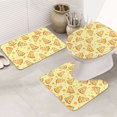 thumbnail image 1 of Bathroom Rugs Sets 3 Piece - Delicious Cheese Absorbent Non Slip Bath Mats, U-Shape Toilet Lid Cover, Contour Mat, Soft Washable Shower Mats Bath Rug Mat for Bathroom Tub Toilet, 1 of 7