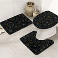 Bathroom Rugs Sets 3 Piece, Dinosaur colors Soft Bath Mats for Bathroom