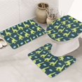 thumbnail image 1 of Bathroom Rugs Sets 3 Piece - Dinosaur green leaves Absorbent Non Slip Bath Mats, U-Shape Toilet Lid Cover, Contour Mat, Soft Washable Shower Mats Bath Rug Mat for Bathroom Tub Toilet, 1 of 7