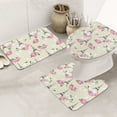 thumbnail image 1 of Bathroom Rugs Sets 3 Piece - Eiffel flower Towers Absorbent Non Slip Bath Mats, U-Shape Toilet Lid Cover, Contour Mat, Soft Washable Shower Mats Bath Rug Mat for Bathroom Tub Toilet, 1 of 7