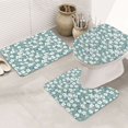 Bathroom Rugs Sets 3 Piece Floral Non Slip Washable Bath Mats, U