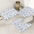 thumbnail image 1 of Bathroom Rugs Sets 3 Piece - Floral butterfly Absorbent Non Slip Bath Mats, U-Shape Toilet Lid Cover, Contour Mat, Soft Washable Shower Mats Bath Rug Mat for Bathroom Tub Toilet, 1 of 7
