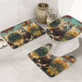 Bathroom Rugs Sets 3 Piece Forest Maple Leaf Husky Non Slip Washable