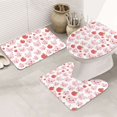 Bathroom Rugs Sets 3 Piece Fruit Cute Pig Pink Non Slip Washable Bath