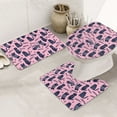 Bathroom Rugs Sets 3 Piece, Funny Black Cartoon Cat Soft Bath Mats for