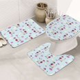 Bathroom Rugs Sets 3 Piece Funny Cute Poodle Dog_A Absorbent Non Slip