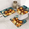 Bathroom Rugs Sets 3 Piece Halloween Ghost Puzzle Pumpkin B Absorbent