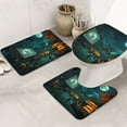 thumbnail image 1 of Bathroom Rugs Sets 3 Piece - Halloween Night Sky Square Absorbent Non Slip Bath Mats, U-Shape Toilet Lid Cover, Contour Mat, Soft Washable Shower Mats Bath Rug Mat for Bathroom Tub Toilet, 1 of 7