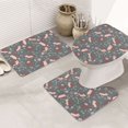 Bathroom Rugs Sets 3 Piece Hedgehogs and Flowers1 Non Slip Washable