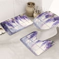 thumbnail image 1 of Bathroom Rugs Sets 3 Piece - Lavender Blooms Window Absorbent Non Slip Bath Mats, U-Shape Toilet Lid Cover, Contour Mat, Soft Washable Shower Mats Bath Rug Mat for Bathroom Tub Toilet, 1 of 7
